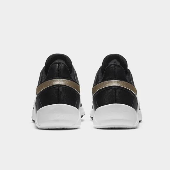 👟🖤 NIKE Legend Essential 2 Women's Shoes (Black/White/Metallic Gold) - Picture 3 of 11